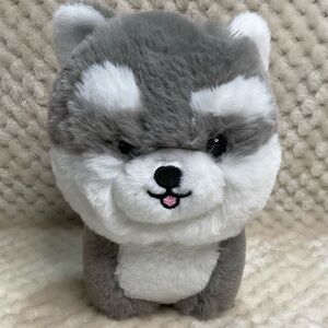 Aurora World Soft Teddy Pets Plush Gray White Husky Dog Stuffed Animal Toy